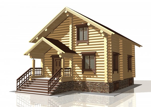 Р-115. Проект деревянного дома из бревна - 20 000 р.