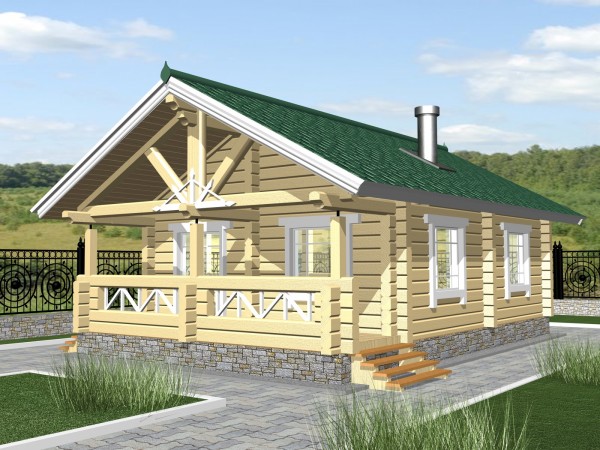 Р-66. Проект небольшого деревянного дома из лафета - 10 000 р.