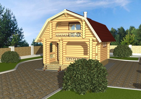 Р-110. Проект деревянного гостевого дома с баней -   18 000 р.
